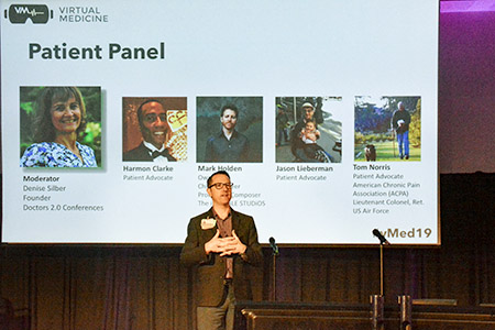 Dr Spiegel introducing the patient panel